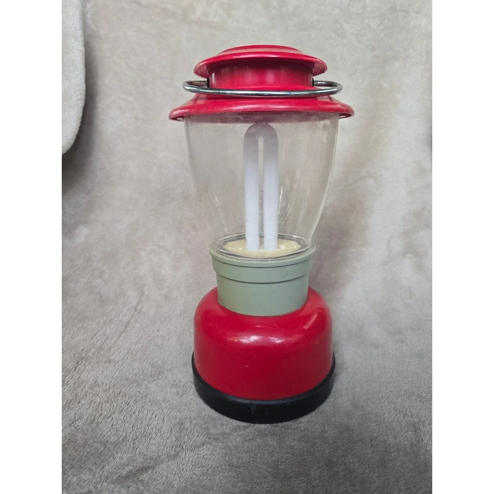 Coleman Battery Powered Camping Lantern Red Portable Fluorescent Work Light